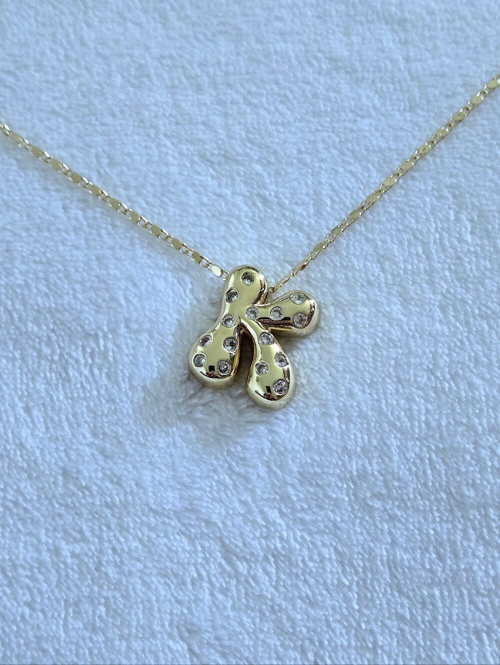 Gemelli👭 Puffy Letter "K" Initial Pendant Necklace - Picture 16 of 16